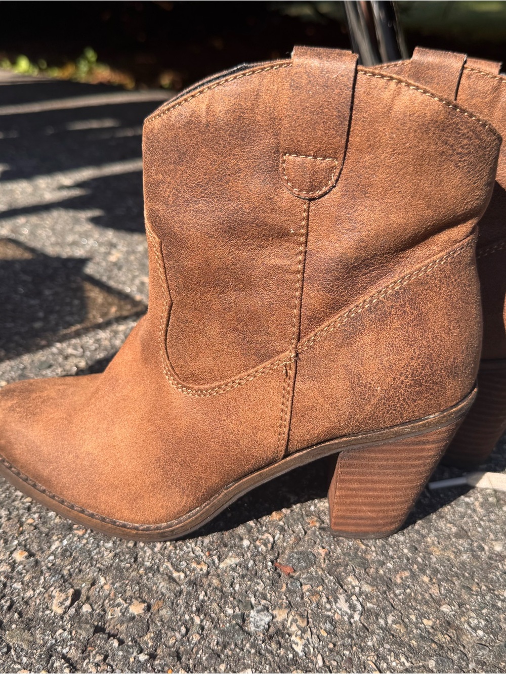 Altar'd State Brown Suede Western Ankle Boots